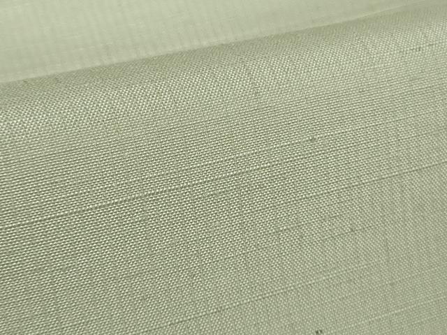 平和屋着物●極上　紬　横段文　白緑色地　ロング丈　逸品　DZAB8964kh6