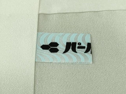 平和屋着物●極上　紬　横段文　白緑色地　ロング丈　逸品　DZAB8964kh6