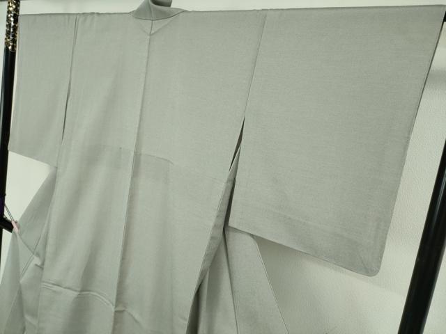平和屋着物▽極上　本塩沢　やまだ織　単衣　内田フサ作　白鼠色地　証紙付き　逸品　未使用　DZAB8965kh6