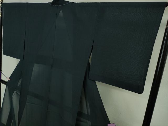 平和屋本店＊極上　夏物　東郷織物謹製　本場大島紬　夏大島　160亀甲　総詰め　濃藍色　逸品　未使用　DZAB8968kh6