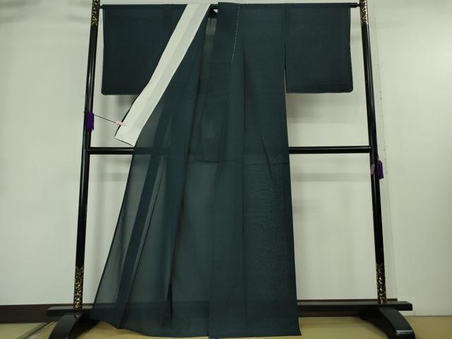 平和屋本店＊極上　夏物　東郷織物謹製　本場大島紬　夏大島　160亀甲　総詰め　濃藍色　逸品　未使用　DZAB8968kh6