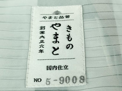 平和屋本店＊極上　夏物　本場小千谷ちぢみ　麻　吉新織物謹製　間道　やまと誂製　証紙付き　逸品　DZAB8970kh6