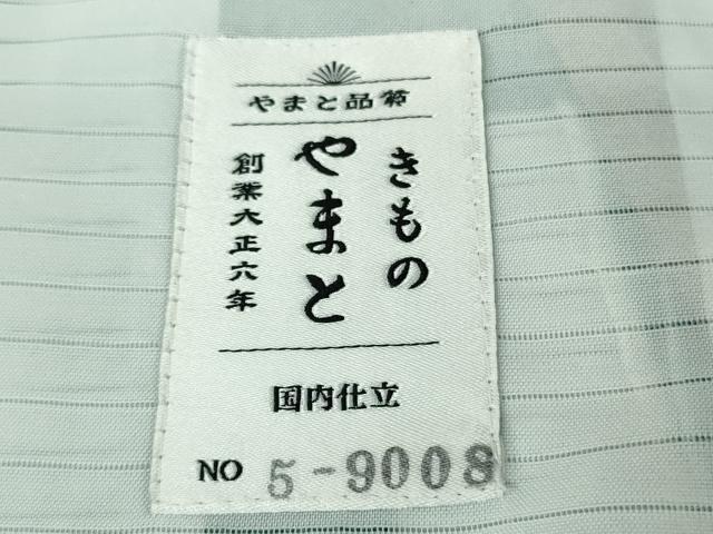 平和屋本店＊極上　夏物　本場小千谷ちぢみ　麻　吉新織物謹製　間道　やまと誂製　証紙付き　逸品　DZAB8970kh6