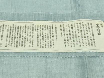 平和屋本店＊極上　夏物　本場小千谷ちぢみ　麻　色無地　水色　杉山織物謹製　証紙付き　逸品　未使用　DZAB8971kh6