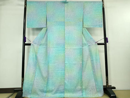 平和屋本店＊極上　夏物　小紋　唐草紋紗　暈し染め　逸品　DZAB8979kh6