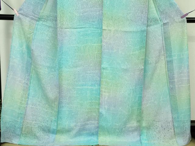 平和屋本店＊極上　夏物　小紋　唐草紋紗　暈し染め　逸品　DZAB8979kh6