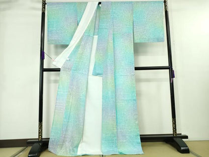 平和屋本店＊極上　夏物　小紋　唐草紋紗　暈し染め　逸品　DZAB8979kh6