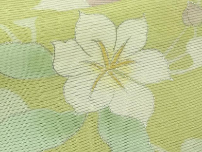 平和屋本店＊希少　夏物　創業460年・千總　訪問着　絽　枝花文　若葉色地　銀彩　逸品　未使用　DZAB8981kh6