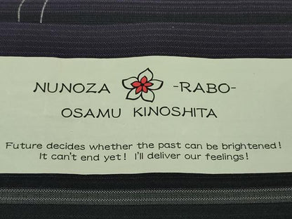平和屋本店▽極上　訪問着　単衣　NUNOZA RABO　OSAMU  KINOSHITA　花間道　市松　銀彩　反端付き　逸品　DZAB8984kh6