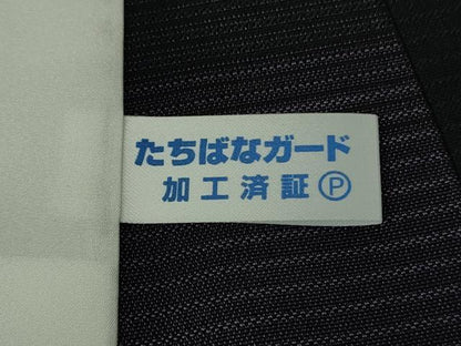 平和屋本店▽極上　訪問着　単衣　NUNOZA RABO　OSAMU  KINOSHITA　花間道　市松　銀彩　反端付き　逸品　DZAB8984kh6