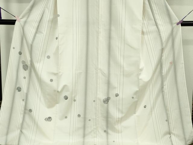 平和屋本店●極上　山口美術織物 皇室 伊勢神宮御用 西陣織 訪問着　お召地　刺繍　刺し子　間道　吉祥丸文　ロング丈　逸品　DZAB8985kh6