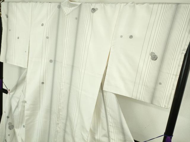 平和屋本店●極上　山口美術織物 皇室 伊勢神宮御用 西陣織 訪問着　お召地　刺繍　刺し子　間道　吉祥丸文　ロング丈　逸品　DZAB8985kh6