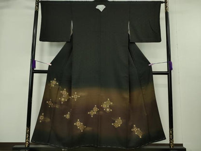 平和屋着物●極上　色留袖　刺繍　蜀江花文　蝋色地　暈し染め　金糸　逸品　未使用　DZAB8986kh6