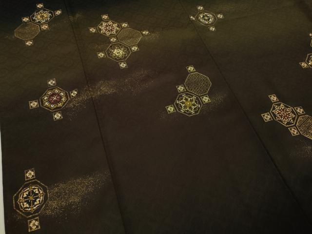 平和屋着物●極上　色留袖　刺繍　蜀江花文　蝋色地　暈し染め　金糸　逸品　未使用　DZAB8986kh6