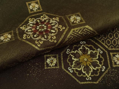 平和屋着物●極上　色留袖　刺繍　蜀江花文　蝋色地　暈し染め　金糸　逸品　未使用　DZAB8986kh6