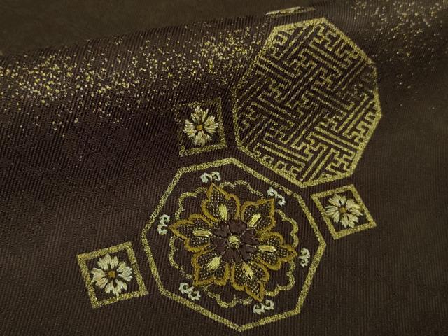 平和屋着物●極上　色留袖　刺繍　蜀江花文　蝋色地　暈し染め　金糸　逸品　未使用　DZAB8986kh6
