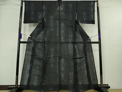 平和屋本店＊極上　夏物　重要無形文化財　本場宮古上布　苧麻　矢羽文　逸品　未使用　DZAB8992kh6