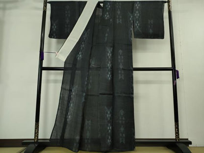平和屋本店＊極上　夏物　重要無形文化財　本場宮古上布　苧麻　矢羽文　逸品　未使用　DZAB8992kh6