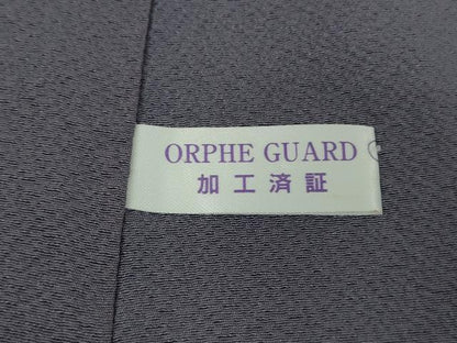 平和屋本店●極上　世界的人形師　辻村寿三郎　ジュサブロー　振袖・長襦袢(袷)セット　枝花文　鉄紺色地　逸品　DZAB8995kh6