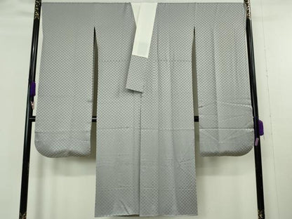平和屋本店●極上　世界的人形師　辻村寿三郎　ジュサブロー　振袖・長襦袢(袷)セット　枝花文　鉄紺色地　逸品　DZAB8995kh6