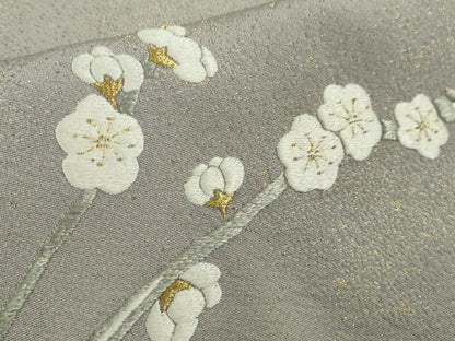平和屋本店●極上　山口静樹　山口美術織物　色留訪問着　錦繍　笹竹梅　花文箱　霞色地　金糸　冊子付き　逸品　DZAB8999kh6