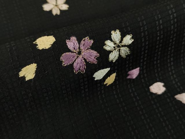 平和屋本店●極上　訪問着　総刺繍　貝紫刺繍　花丸文　黒地　暈し染め　金糸　逸品　DZAB9001kh6