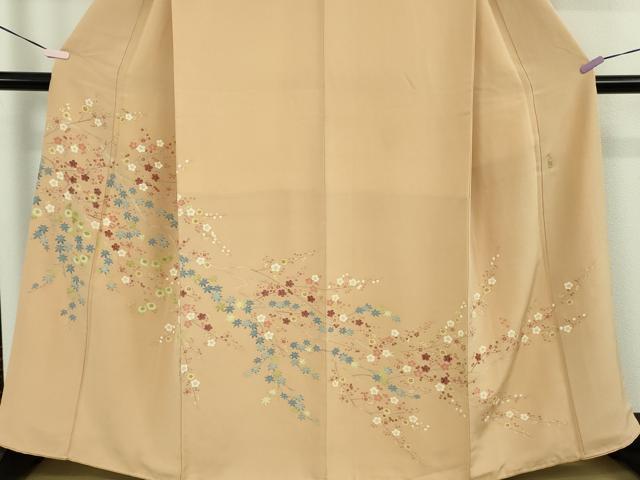平和屋本店●極上　本加賀友禅作家　木村雨山　色留袖　梅　楓　菊　雄黄色地　逸品　DZAB9002kh6