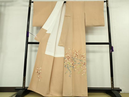 平和屋本店●極上　本加賀友禅作家　木村雨山　色留袖　梅　楓　菊　雄黄色地　逸品　DZAB9002kh6