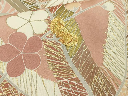 平和屋本店●極上　創業460年・千總　色留袖　駒刺繍　鶴亀　松竹梅　赤香色地　金彩　阪急百貨店扱い　逸品　DZAB9004kh6