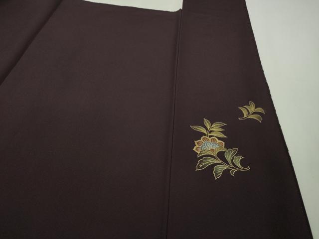 平和屋本店●極上　訪問着　刺繍　朱雀　正倉院更紗花文　深紫色地　金彩　逸品　DZAB9011kh6