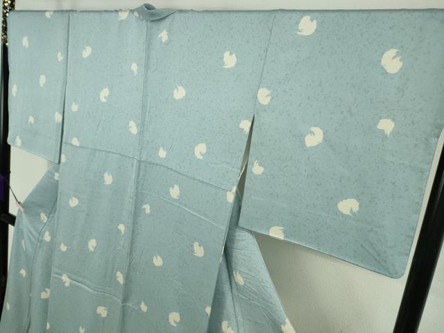平和屋着物●極上　ジャパンオートクチュール　渡辺雪三郎　小紋　霞文　白藍色地　逸品　DZAB9013kh6