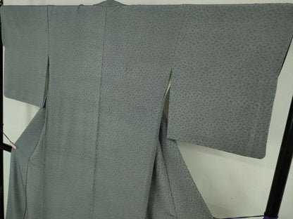 平和屋本店●極上　人間国宝　小宮康孝　江戸小紋　小花文　藍鼠色×灰青色　三越扱い　逸品　DZAB9014kh6