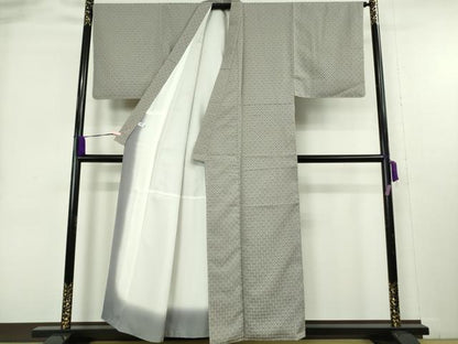 平和屋本店●極上　男性　お召　吉野間道　宝尽くし　逸品　未使用　DZAB9016kh6