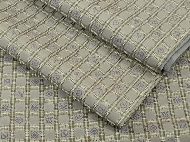 平和屋本店●極上　男性　お召　吉野間道　宝尽くし　逸品　未使用　DZAB9016kh6