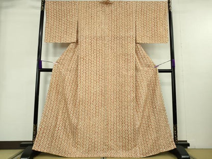 平和屋本店●極上　岩手の匠　草紫堂　南部絞り　茜染　紬　正絹　逸品　未使用　DZAB9017kh6