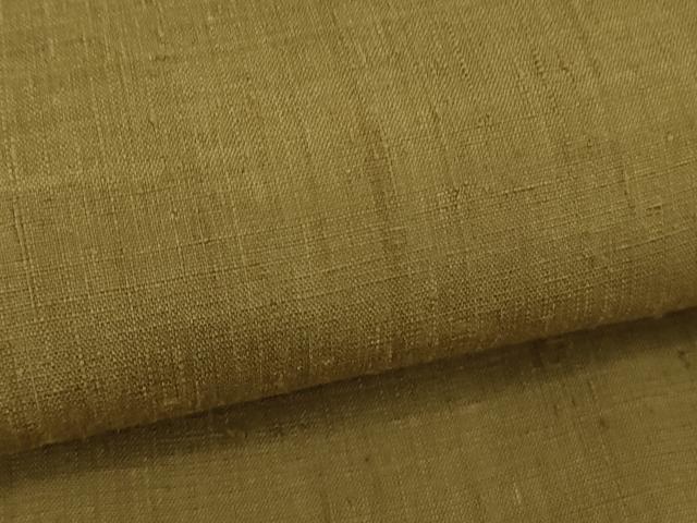 平和屋本店▽極上　本場結城紬　重要無形文化財　単衣　色無地　濃い枯色　証紙付き　逸品　未使用　DZAB9024kh6