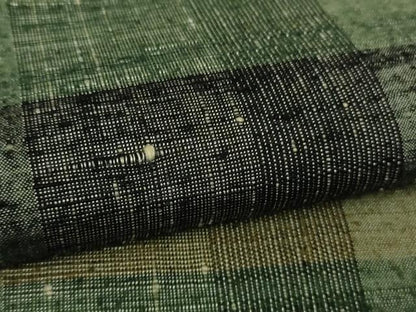 平和屋本店●極上　郡上紬　草木染　格子　逸品　未使用　DZAB9027kh6