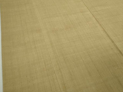 平和屋本店●極上　浦野理一　経節紬　背抜き仕立て　色無地　薄い飴色　逸品　DZAB9028kh6