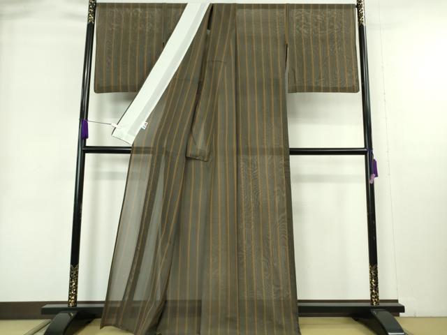 平和屋本店＊希少　夏物　本場黄八丈　夏黄八　紗紬　縞　逸品　DZAB9033kh6