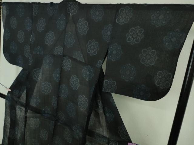平和屋本店＊極上　夏物　重要無形文化財　本場宮古上布　苧麻　舞花文　逸品　DZAB9034kh6