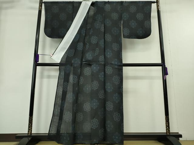平和屋本店＊極上　夏物　重要無形文化財　本場宮古上布　苧麻　舞花文　逸品　DZAB9034kh6