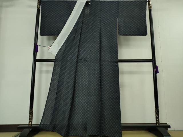 平和屋本店＊極上　夏物　重要無形文化財　本場宮古上布　苧麻　市松文　逸品　未使用　DZAB9037kh6