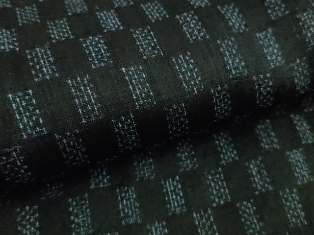 平和屋本店＊極上　夏物　重要無形文化財　本場宮古上布　苧麻　市松文　逸品　未使用　DZAB9037kh6