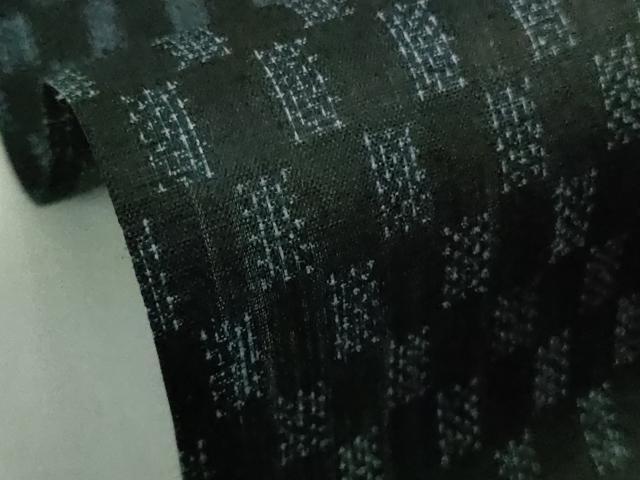 平和屋本店＊極上　夏物　重要無形文化財　本場宮古上布　苧麻　市松文　逸品　未使用　DZAB9037kh6