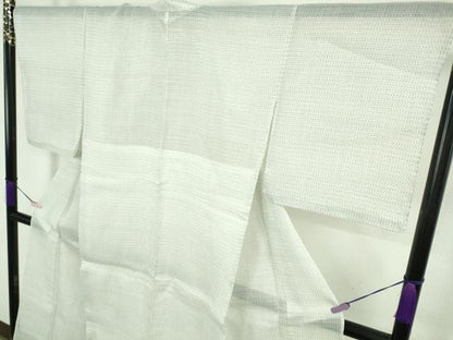 平和屋本店＊極上　夏物　石川県指定無形文化財　能登上布　本麻手織上布　白地　逸品　未使用　DZAB9038kh6