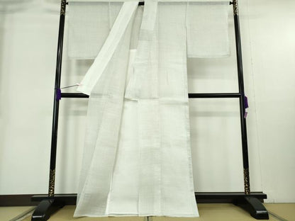 平和屋本店＊極上　夏物　石川県指定無形文化財　能登上布　本麻手織上布　白地　逸品　未使用　DZAB9038kh6