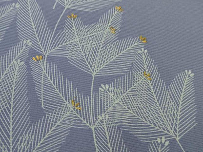 平和屋着物＊極上　夏物　訪問着　絽　刺繍　若松葉　藤鼠色地　金糸　ロング丈　逸品　DZAB9041kh6