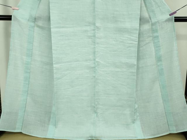平和屋着物＊極上　夏物　本場小千谷ちぢみ　麻　水色　逸品　未使用　DZAB9043kh6