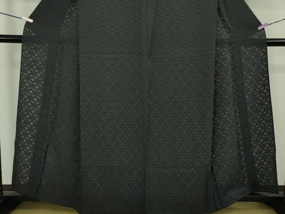 平和屋着物＊極上　夏物　色無地　紗　花繋ぎ地紋　蝋色　逸品　DZAB9044kh6