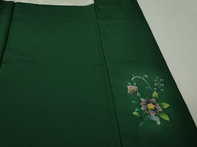 平和屋本店●極上　中国三大刺繍 スワトウ刺繍 汕頭刺繍 泰斗刺繍　総刺繍　訪問着　花唐草文　鉄色地　暈し染め　金糸　逸品　DZAB9047kh6